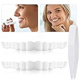 2 Stücke Sofortig Furniere Prothesen Gefälschte Zähne Lächeln Gezackte Prothesenzähne Spitze Gefälschte Zähne mit Mini Pinzette für Männer und Frauen