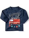 miKalino Baby/Kinder Longsleeve mit Spruch Aufgepasst ich Bin Zwei 2 Feuerwehrauto Langarm Shirt für Jungen und Mädchen | Geschenkidee, Farbe:Navy, Grösse:92-98