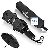 STYNGARD Regenschirm sturmfest bis 140 km/h - Taschenschirm mit Auf-zu-Automatik und zertifizierter Teflon-Beschichtung gegen Feuchtigkeitsschäden - kurzer Griff - Modell OSLO