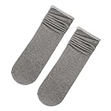 Selbstgestrickte Socken Herren Damen-Wintersocken, solide, dicke, warme Socken, gemütliche Crew-Socken Socken Warm Kinder (Grey, One Size)