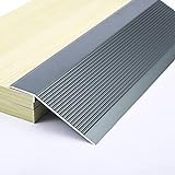 LHRUI Aktenvernichter Übergangsschwellenleiste aus Metall für Teppich Zum Boden, rutschfeste Abschlussleisten für Unebene Böden/Vinyldielen/Holz zu Fliese, (Color : Gray)