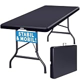 Casaria® Gartentisch 183x76cm Klappbar Wetterfest Tragbar Kunststoff 8 Personen Garten Terrasse Camping Balkontisch Klapptisch B