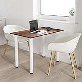 60x50 | Esszimmertisch - Esstisch - Tisch mit weißen Beinen - Küchentisch - Bürotisch | WALNUSS