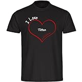 Herren T-Shirt Modern I Love Titten - schwarz - Größe S bis 5XL, Größe:XXXL