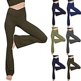 JoyJoy Damen Flare Yoga Hose High Waist Leggings Aktive Figurformende Sporthose Freizeitliche Fitnesshose mit Hohe Taille Bauchkontrolle für Yoga und Jogger