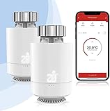 Smart Thermostat, Etersky WLAN Heizung Heizkörperthermostat, App Steuerung Kompatibel mit Alexa Google Home [Etersky Gateway Erforderlich] Temperatursteuerung mit LCD-Anzeige, M30 * 1,5 mm (2)