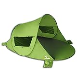 outdoorer Pop up Strandmuschel Zack Premium grün - Wurfmuschel, UV Schutz 80, Strandzelt, Windschutz und Sonnenschutz am Strand