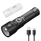 Fenix LD45R 2800 Lumen zoombare USB-C-Taschenlampe mit stufenlosem einstellbarem Fokus zwischen Strahler und Flutlicht, mit OLED-Display und Lumentac-Org