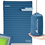 NORDMUT® Isomatte Selbstaufblasend 2 Personen - Outdoor Matratze 10cm Ultra komfortabel - Luftmatratze Selbstaufblasend für kinderleichtes aufpumpen - Wetterbeständige Camping Matratze (Blau)