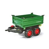 Rolly Toys ZC-107 rollyMega Trailer (für Kinder von 3-10 Jahre, Zweiachsanhänger, Dreiseitenkipper, mit Heckkupplung) 122202, 88 cm × 45 cm × 47