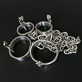 NKIANH Edelstahl Bondage Set Handschelle Stahlfesseln Mit Kette Handgelenk/hände Zu Fußfesseln Restraint Fetisch Bedroom Fun Sm Spielzeug Für Paare,F