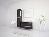 Sieper I Badmöbel Set Libato, Waschtisch mit Unterschrank 90 x 50 cm, Hochschrank und Badspiegel I Anthrazit
