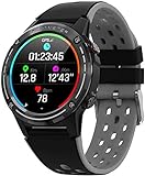 Smart Watch 1 7,6 cm High-Definition-Farbbildschirm Kompass Höhenfunktion Smart Bluetooth Anruf GPS Sportuhr für Android und iOS Noble/Grün-Schwarz