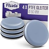 Filzada® 4x Teflongleiter Selbstklebend - Ø 50 mm (rund) - Profi Möbelgleiter/Teppichgleiter PTFE (Teflon)