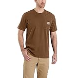 Carhartt Herren Relaxed Fit Heavyweight Short-Sleeve Pocket T-Shirt, Farbe: Oiled Walnut Heather, Größe: L