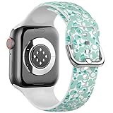 Kompatibel mit 38 mm (alle Serien) Apple Watch Armband (Mint Grunge Geometrisches Muster) Weiches Silikon Sportarmband für Damen Herren Ersatzarmband für Apple Watch 8/7/6/5/4/3/2/1