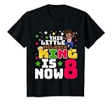 Kinder This Little Melanin King Is Now 8 Melanin Kindergeburtstag T-Shirt