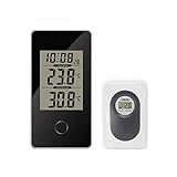 ZOUJIARUI Drahtlose Wetterstation, Indoor Outdoor Thermometer Hygrometer mit Sensor, LCD-Touchscreen, Digitale Temperaturfeuchtigkeit