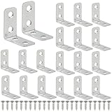 DLPRK 20 Stück Winkelverbinder Set, Metallwinkel, 90 Grad Winkel Klammer, Möbel Eckwinkel, Winkeleisen, L-form, Ecke Klammer für Tischen Stühlen Bücherregalen (30x30x15mm)