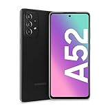 Samsung Galaxy A52 Smartphone, 6,5-Zoll-FHD+ Infinity-O-Display, 6 GB RAM und 128 GB erweiterbarer interner Speicher, 4.500-mAh-Akku und ultraschnelles Aufladen schw