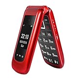 uleway GSM Seniorenhandy Klapphandy ohne Vertrag,Großtasten Mobiltelefon Einfach und Tasten Notruffunktion,Dual 2.4+1.7 Zoll Display Handy für Senioren