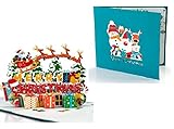 2er Set Weihnachten Pop Up Karten 3D Weihnachtsmann Rentier und Geschenkkarte Frohe Weihnachten Pop Up Karte 3d X'mas Grußkarten Frohe Weihnachten Karte Set 8