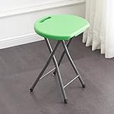 FREAZE Klapphocker Für Wohnzimmer, Outdoor Tragbarer Stuhl, Stabile Runder Küchenstühle Für Stehhilfe, EsszimmerStuhl Sitzhöhe 48cm, Für Küche Theke (Color : Dark Green)