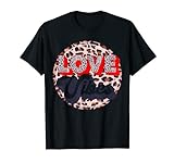 Leopard Buffalo Plaid Bo.ho Style Love Vibes Valentinstag T-Shirt