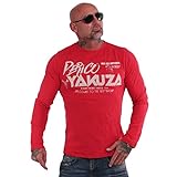 Yakuza Herren Perico Langarm T-Shirt, Ribbon Red, S