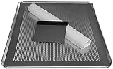 LEHRMANN 3-teiliges Backset - Backblech 46,5 x 37,5 cm perforiert, Silikonmatte, Teigschaber Edelstahl für Brot backen zuhause
