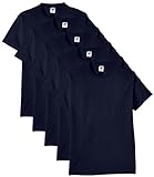Fruit of the Loom Herren Regular Fit T-Shirt Heavy Cotton Tee Shirt 5 pack, Blau (Navy), XXL