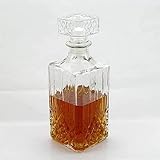 QTANZIQI Aioneer gehobene Dekanter -Männer gravierter Whisky -Dekanter -Spirituosen 800ml Vintage Gläser Alkohol Whisky Wein Kristall Flasche Getränk Dekanter Carafe B