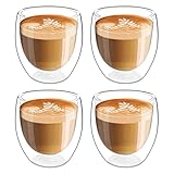 Mitening 4er Set 25ml Doppelwandige Espressotassen, Thermogläser, Kaffeegläser Doppelwandig, Doppelwandige Gläser Set, Gläser Doppelwandig, Kaffeegläser, Thermogläser Doppelwandig