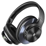OneOdio Bluetooth 5.0 Kopfhörer, Hybrid Noise Cancelling Kopfhörer, Hi-Res Sound Over Ear Headphones bis zu 40 Std, CVC 8.0 Mikrofon, Typ-C Schnellladen, Faltbar, Schwarz