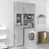 badezimmerschrank,Badezimmer spiegelschrank,Badezimmerschrank Betongrau 32x25,5x190 cm HolzwerkstoffIdeal für Bäder, wo sie gebraucht W