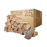 Woodlogger 20 KG Brennholz aus Buche I trockenes Kaminholz I ofenfertiges Feuerholz I reines Buchenholz I Holz für Kaminofen, Lagerfeuer, Feuerschalen, Ofen I Grillholz (Holz-Scheitlänge: 25 cm)