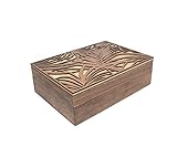 Holzkiste mit Deckel, Holzbox Groß 24x17x7.5 cm, Allzweckkiste Rechteckig, Braun