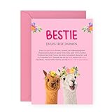Central 23 Geburtstagskarte Für Die Beste Freundin – Lama – Dankeschön Karte – Hübsche Freundschaft Karte – Geburtstagsgeschenk Für Freundin Kollegen – Kommt Mit Aufkleb