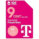 Telekom MagentaMobil Prepaid Basic | 9ct pro Minute/SMS in alle dt. Netze | optionale Dayflat (50 MB) für mobiles Surfen verfügbar I ohne Vertragsbindung, volle Kostenkontrolle I 10 EUR Startguthab