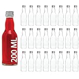 slkfactory 24 Leere Glasflaschen 200 ml KRO Likörflaschen kleine Flaschen Schnapsflaschen Essigflaschen Ölflaschen 0,2 Liter l zum selbst Abfüllen Essig/Öl Nr 250ML (24 Stück)