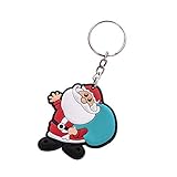 TianWlio Geschenk-Karikatur-Schmuck-niedlicher Rotwild-Schlüssel-Weihnachtsschneemann-Weihnachtsketten-Schlüsselanhänger Schlüsselanhänger Federkörner Schlüsselanhänger (A, One Size)