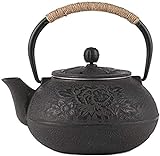 Teekessel, unbeschichtet, alte Eisen, Wasserkocher, gesunder Wasserkocher, drei Farben, optional Tee, 900 ml (Farbe: A) (Farbe: schwarz)
