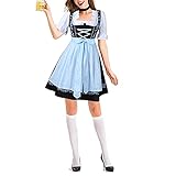 Trachtenrock Trachtenmode Dirndl Damen für Oktoberfest Halloween Boho V-Ausschnitt Quaste Spitze Tunika Lose Strandkleider HoheTaille Strandkleider A-Linien Kleid Abendkleid Cocktailkleider