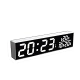 TOMYEUS Tischuhr Ewiger Kalender Elektronische Wecker Leuchtende Stumm LED Bildschirm Digitale Schlafzimmer Küche Büro Nacht Wecker Uhr