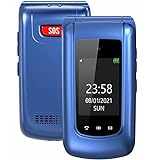Uleway GSM Seniorenhandy Klapphandy ohne Vertrag,Großtasten Mobiltelefon Einfach und Tasten Notruffunktion,Dual 2.4 Zoll Display Handy für Senioren (Blau)