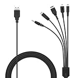 AXFEE 5-in-1 USB-Ladekabel, 4Ft 1,2m Ladekabel Ersatz für Nintendo DS Lite, Nintendo New 3DS XL/3DS XL/New 2DS XL/2DS/Dsi XL, PSP 1000 2000 3000 (1 Stück)