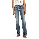 Ariat Women's R.E.A.L. Mid Rise Bootcut Jean, Rainstorm, 32 Reg