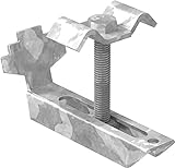 FeNau | Gitterrost-Klemmen-Unterteil für Rosthöhe 30mm und MW: 20/20 mm, S235JR, feuerverzinkt, Gitterrost-Sicherung, Gitterrost-Befestigung