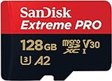 SanDisk Extreme Pro 128GB microSDXC Memory Card + SD Adapter with A2 App Performance + Rescue Pro Deluxe 170MB/s Class 10, UHS-I, U3, V30, Rot/Gold