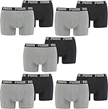 PUMA Herren Boxershorts Unterhosen 100004386 10er Pack, Wäschegröße:XL, Artikel:-691 Dark Grey Melange/Black